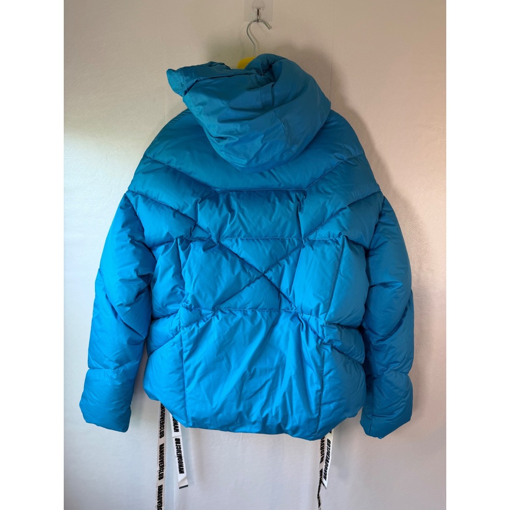 Khrisjoy Khris Hangover Club Puffer Jacket Turquoise Logo Drawstring Size 01 - Picture 15 of 16